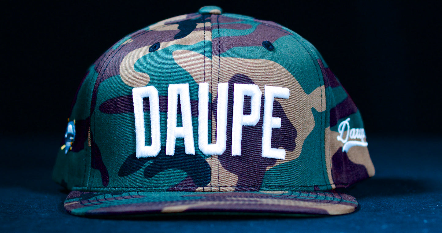 Straight Daupe Logo Snapback Camo Hat