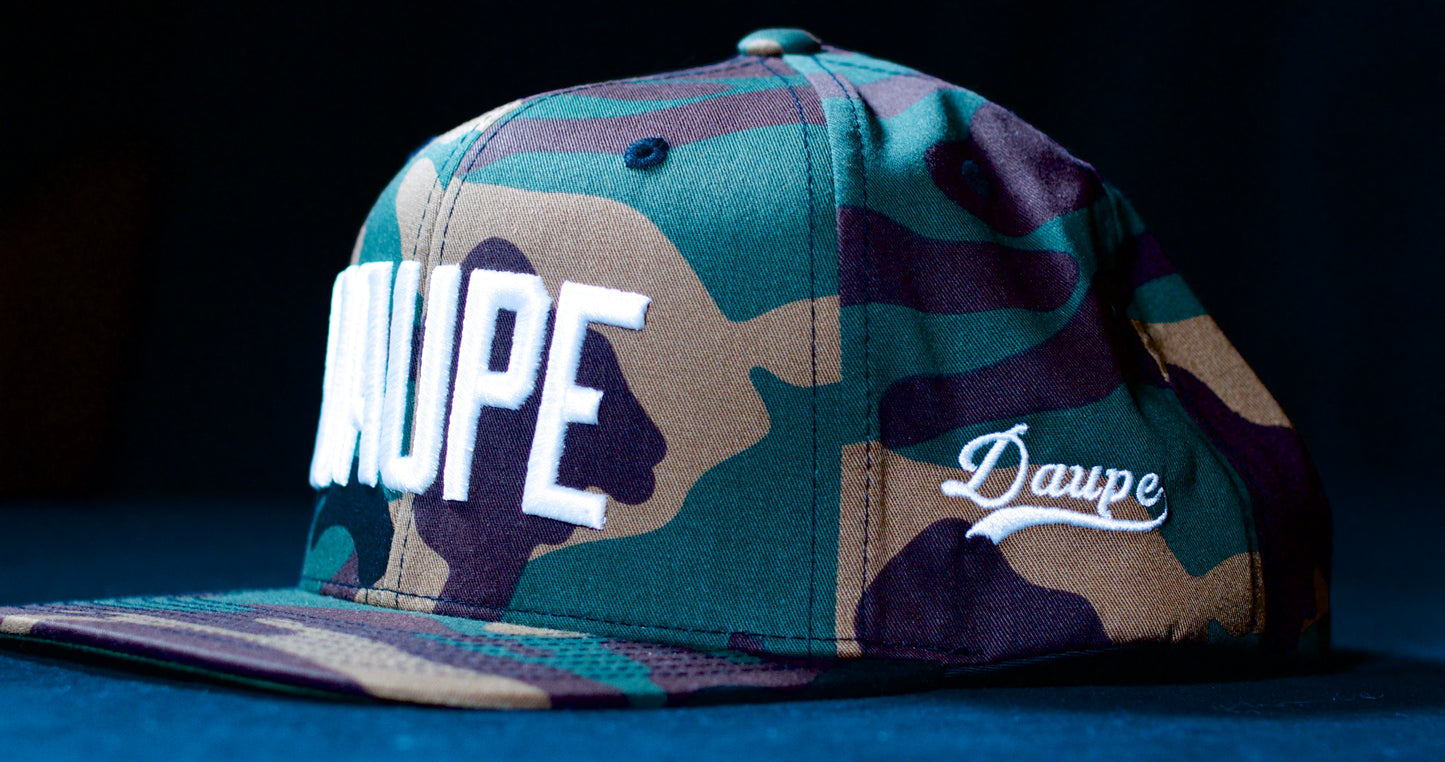 Straight Daupe Logo Snapback Camo Hat