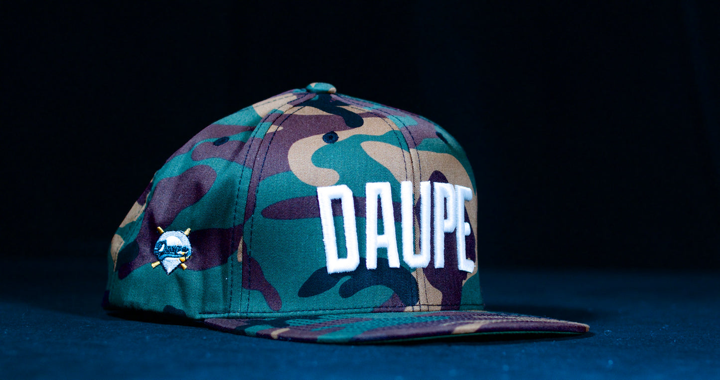 Straight Daupe Logo Snapback Camo Hat