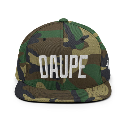 Straight Daupe Logo Snapback Camo Hat