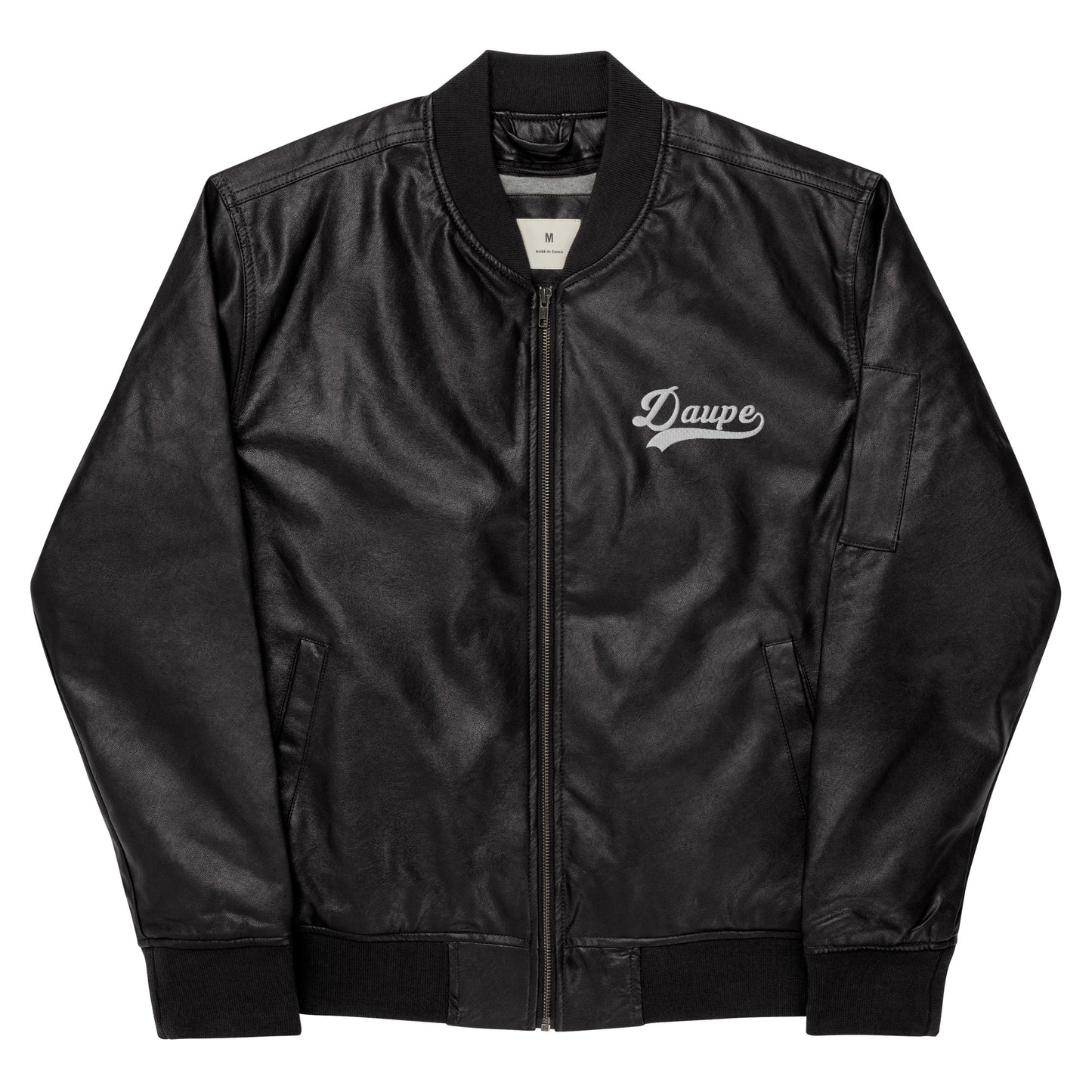 Daupe Vegan Leather Bomber Jacket