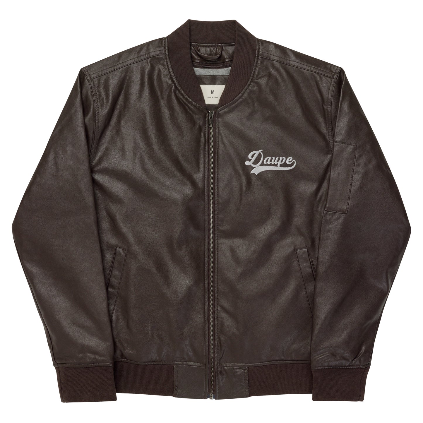 Daupe Vegan Leather Bomber Jacket